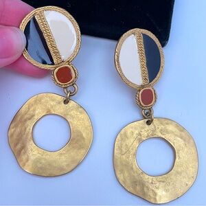 Vintage Gold and Black Earrings